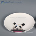 Panda pintura caliente venta de placas de cerámica de la cena, plato de cerámica impreso personalizado para la venta al por mayor